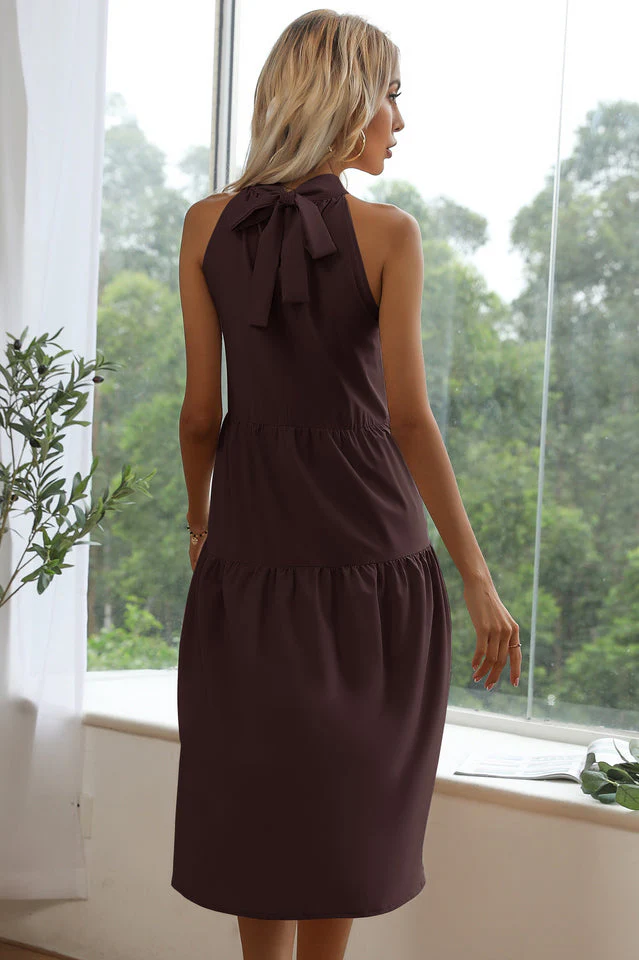 Asymmetrical High Neck Mini Dress - Image 31
