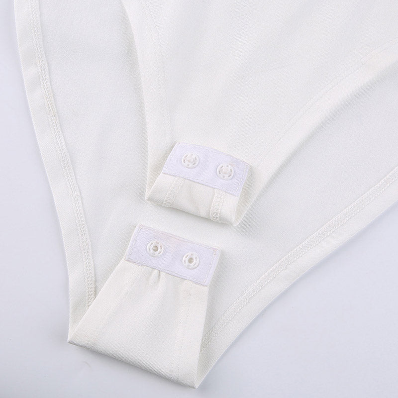 Athletic Sweetheart Bustier Racerback High Leg Fitted Bodysuit - White - Image 4