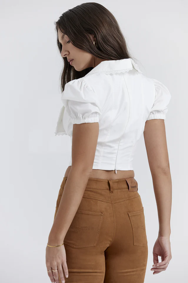 Augusta White Pin Tuck Top - Image 5