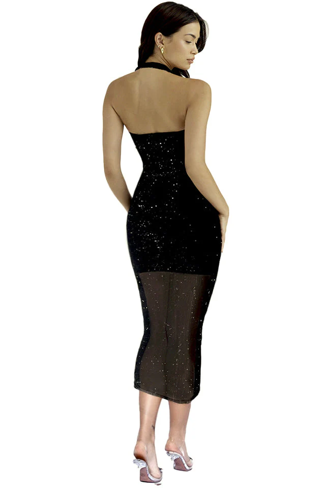 Aya Muse Sequined Mesh Dress - Image 2