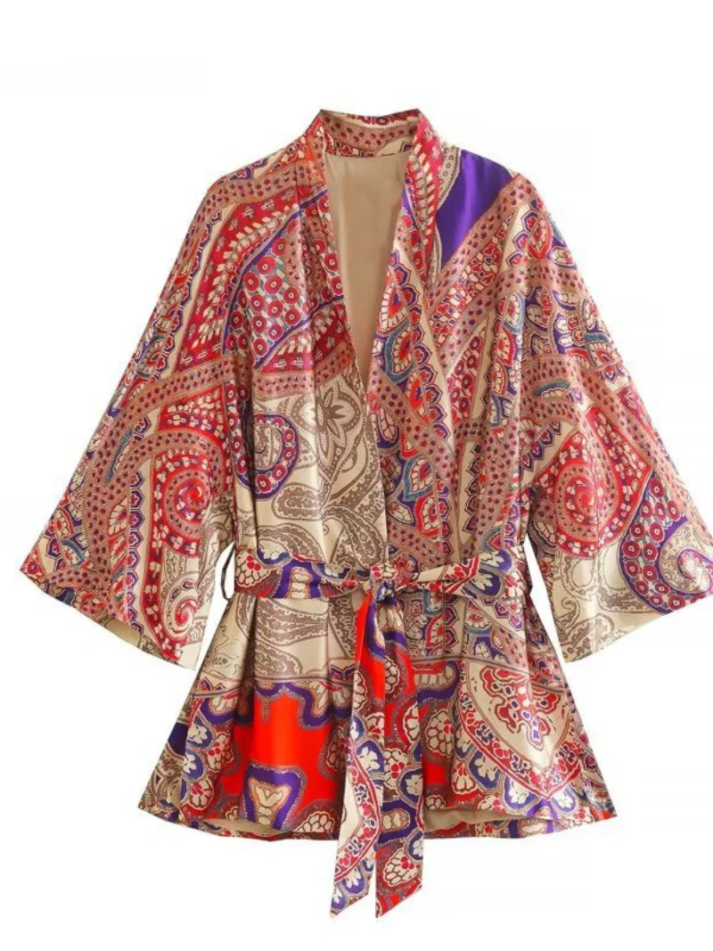 Floral Print Kimono, Short Kimono, Kimono Cardigan, Gift For Her, Kimono Jacket - Image 4