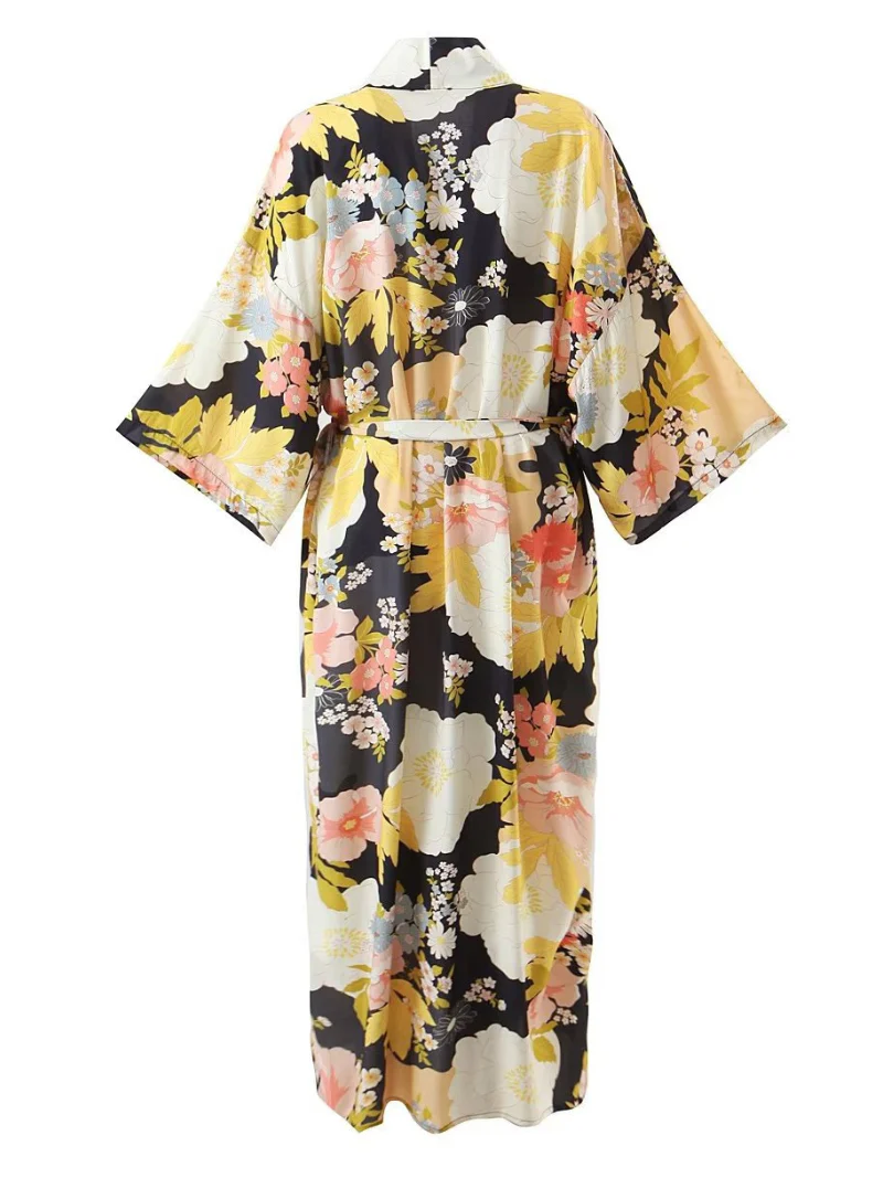 long  kimono jacket, vintage kimono, bohemian jacket, christmas gift, gift for her - Image 2