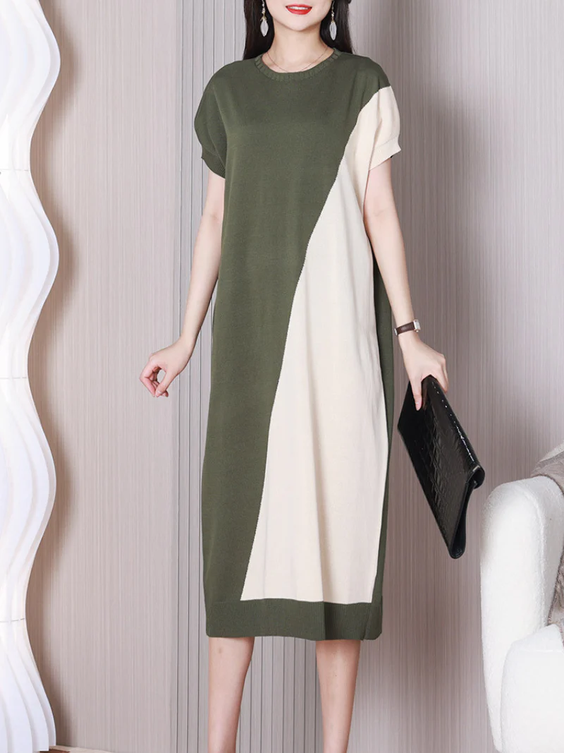 Back To Work Round Neck Midi Dress - Image 3