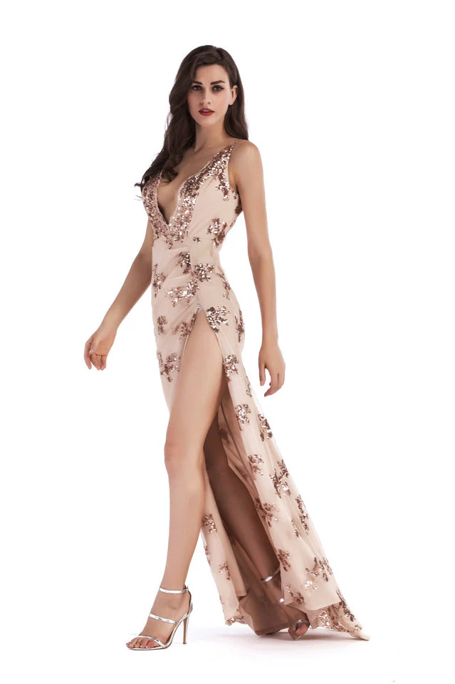 Backless Maxi Sequin Dress - Image 12