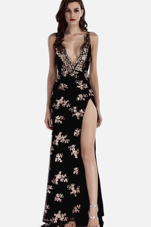 Backless Maxi Sequin Dress - Image 2