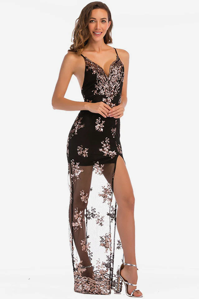 Backless Sequin Party Maxi Dress - Image 3