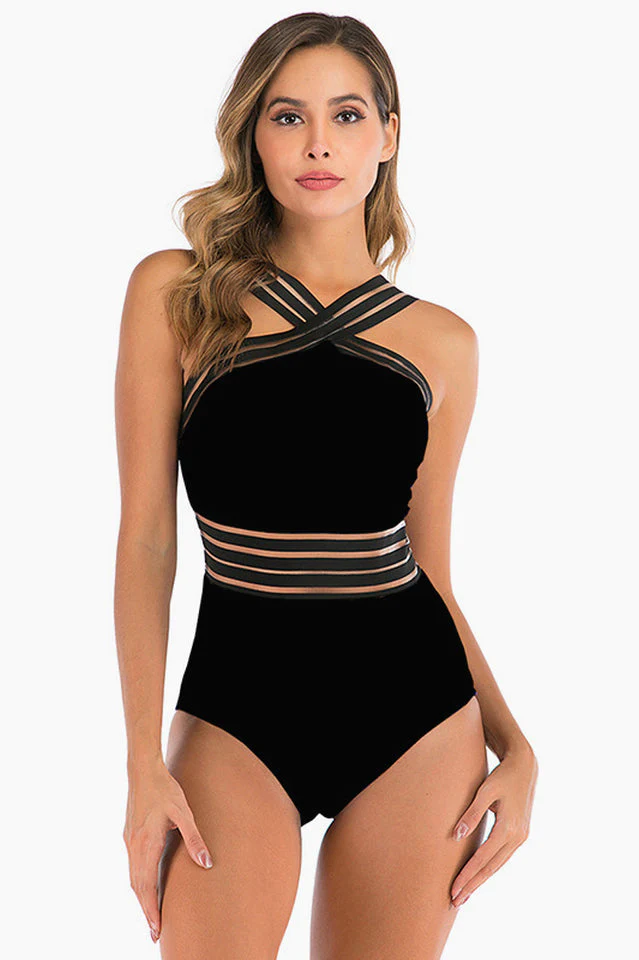 Bandage Cross Back Swimming Suit - Image 4