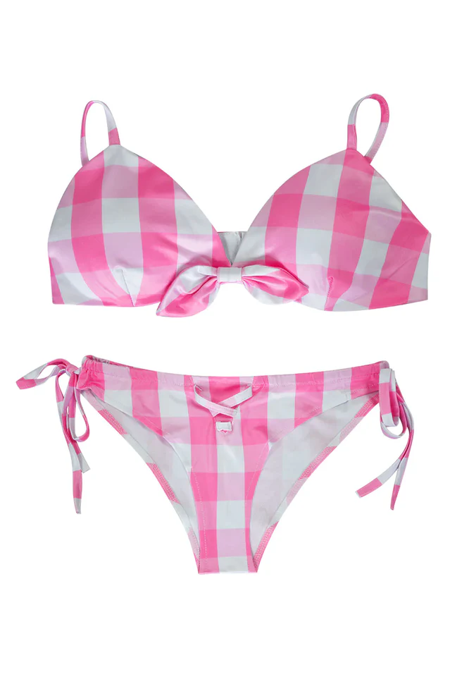 Barbie Movie Margot Pink Plaid Check Dress - Image 17