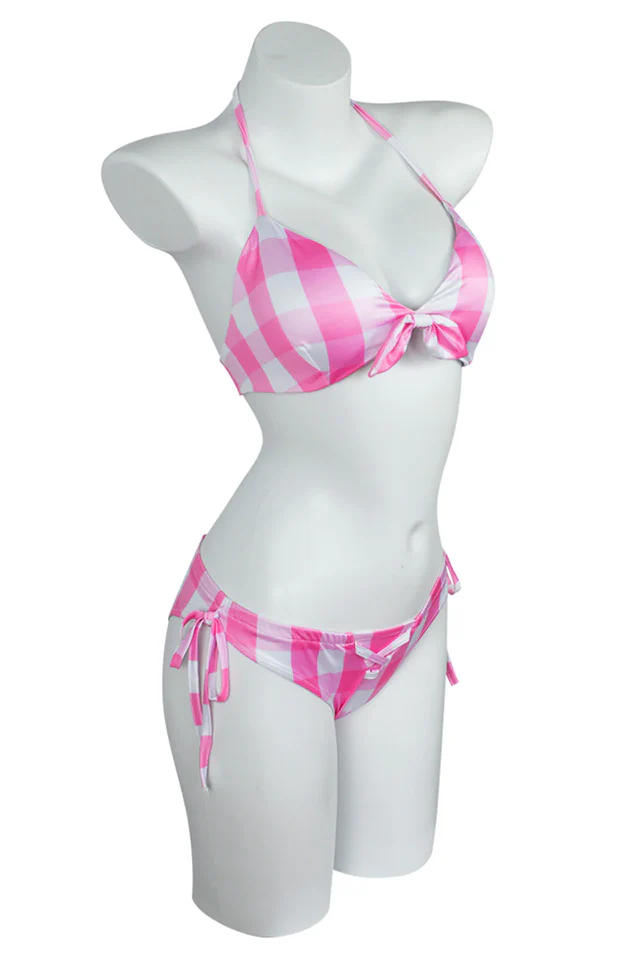 Barbie Movie Margot Pink Plaid Check Dress - Image 19
