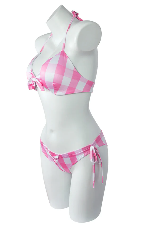 Barbie Movie Margot Pink Plaid Check Dress - Image 20