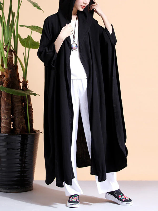 Batwing-sleeves Loose Cape Coat - Image 12