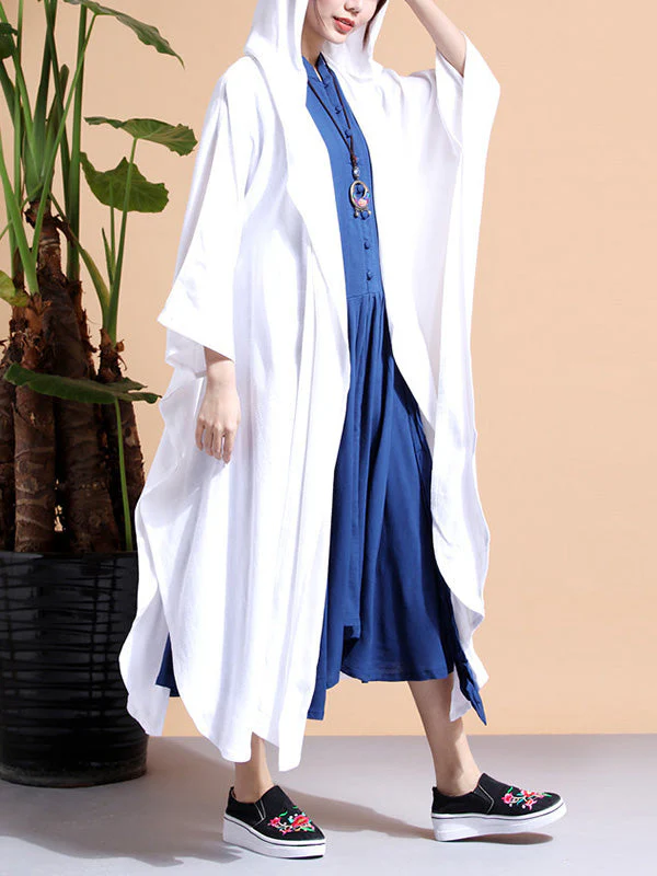 Batwing-sleeves Loose Cape Coat - Image 16