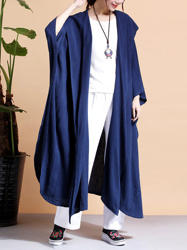Batwing-sleeves Loose Cape Coat - Image 3