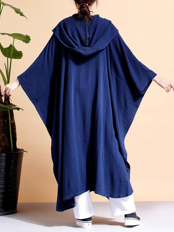 Batwing-sleeves Loose Cape Coat - Image 4