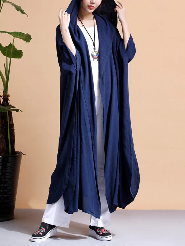 Batwing-sleeves Loose Cape Coat - Image 8