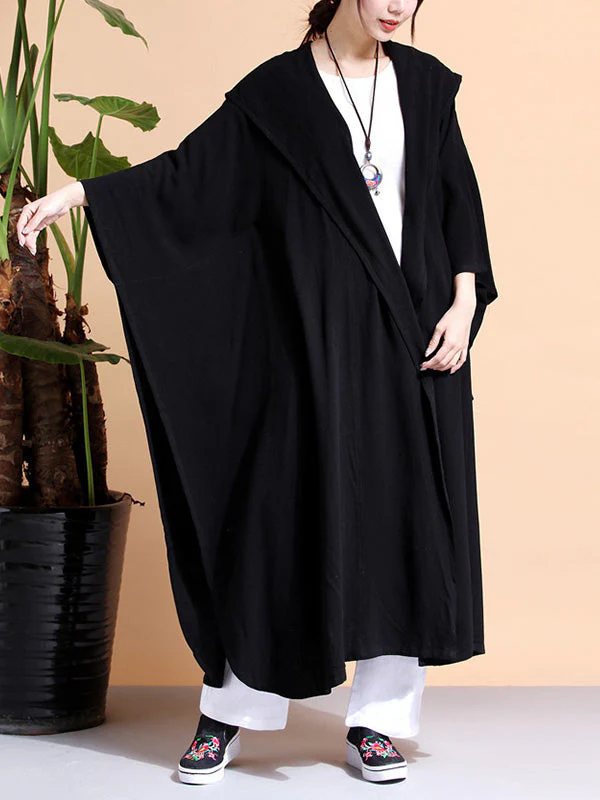 Batwing-sleeves Loose Cape Coat - Image 9