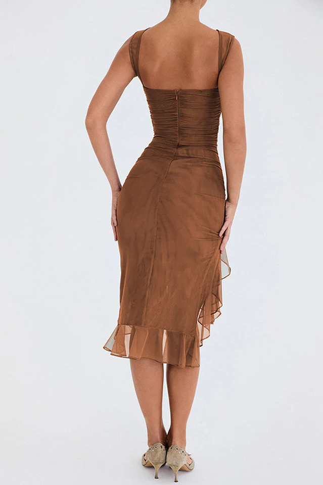 Bay Leaf Ruffle Midi Dress - Image 18
