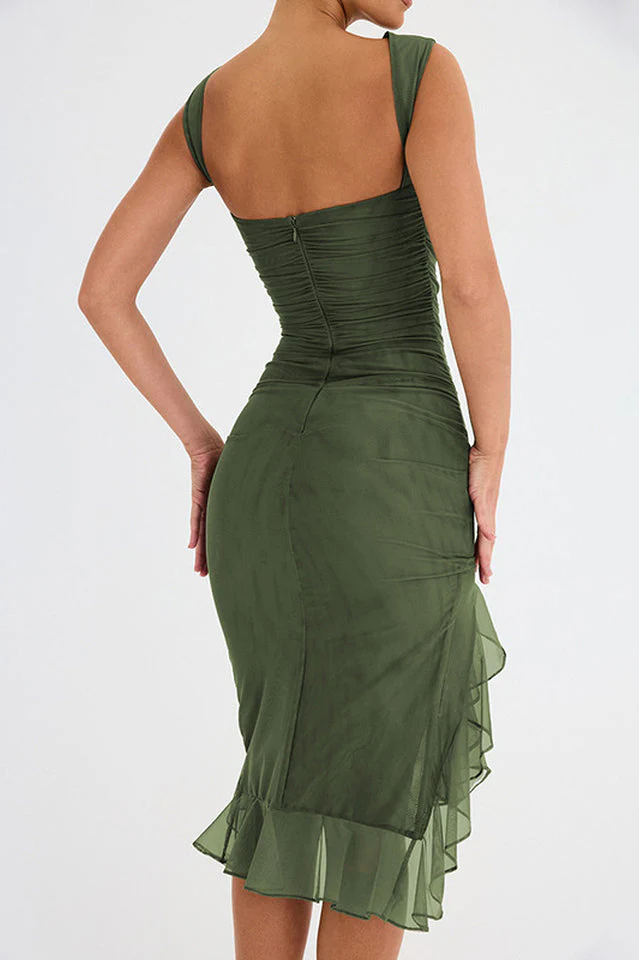Bay Leaf Ruffle Midi Dress - Image 23