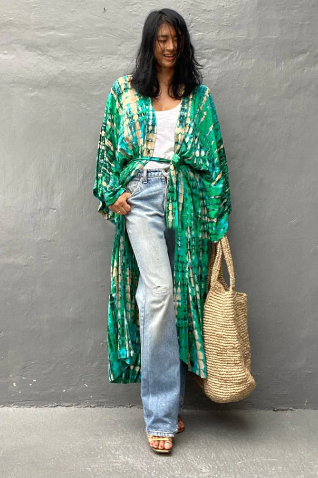 Beach Color Block Printing Cover Up - Image 11
