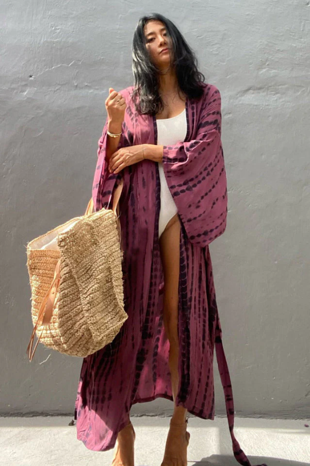 Beach Color Block Printing Cover Up - Image 16