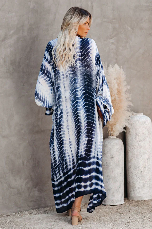 Beach Color Block Printing Cover Up - Image 2
