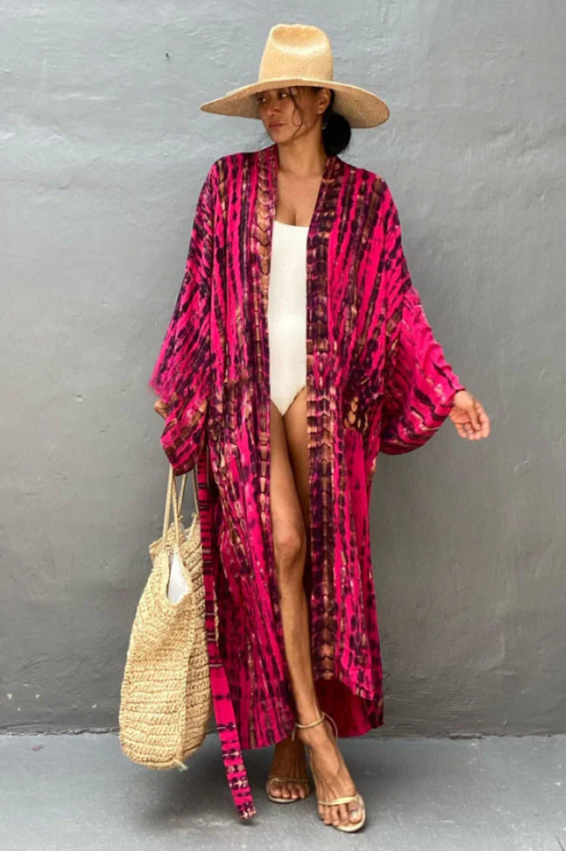 Beach Color Block Printing Cover Up - Image 7