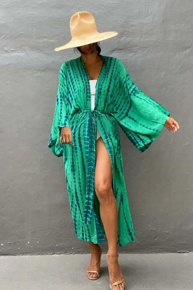Beach Color Block Printing Cover Up - Image 8