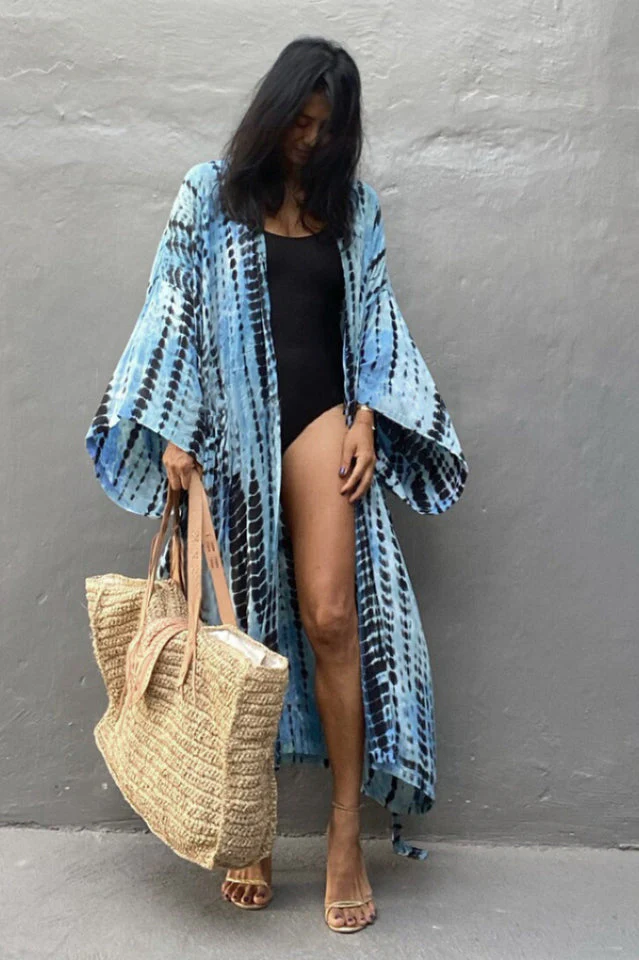 Beach Color Block Printing Cover Up - Image 9