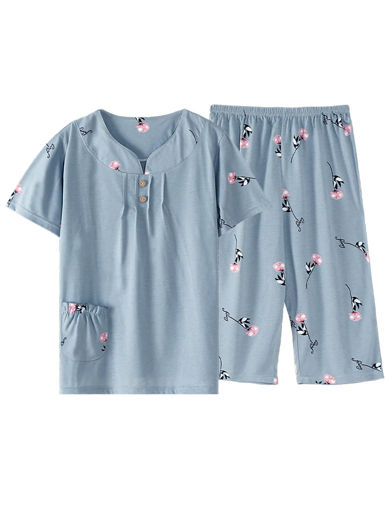 Beach party Summer Sleepwear Short Pajamas Suit - Image 19