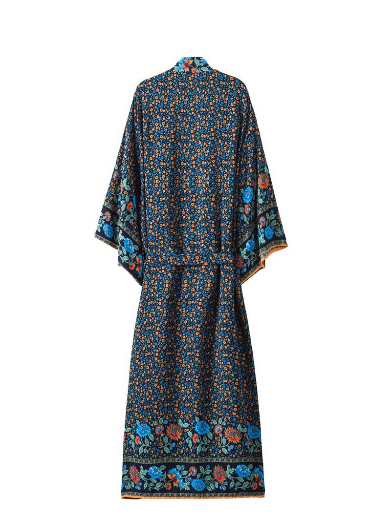 Beachwear Floral Printed Long Kimono Gown Robe - Image 2