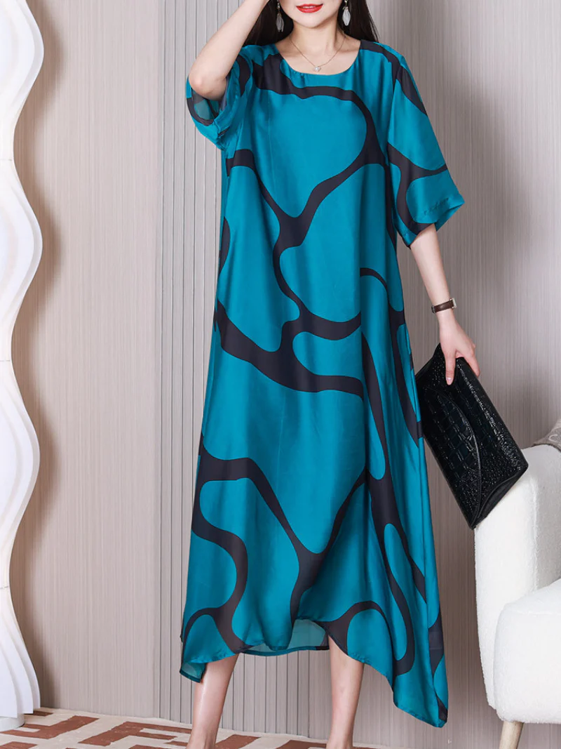 Beautiful life Round Neck A-line Dress - Image 5