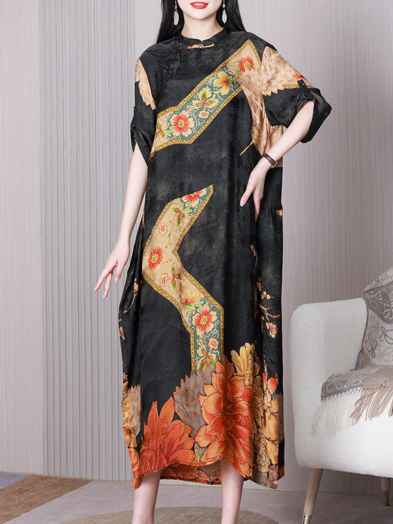 Beautiful Life Stand Collar Middle-Waist A-line Dress - Image 3