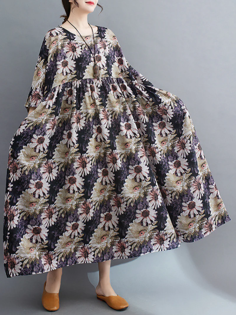Beauty Queen Round Neck Smock Dress - Image 2