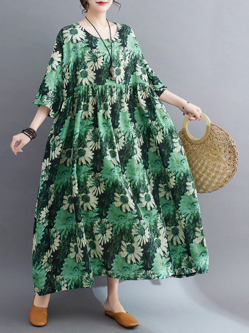 Beauty Queen Round Neck Smock Dress - Image 4