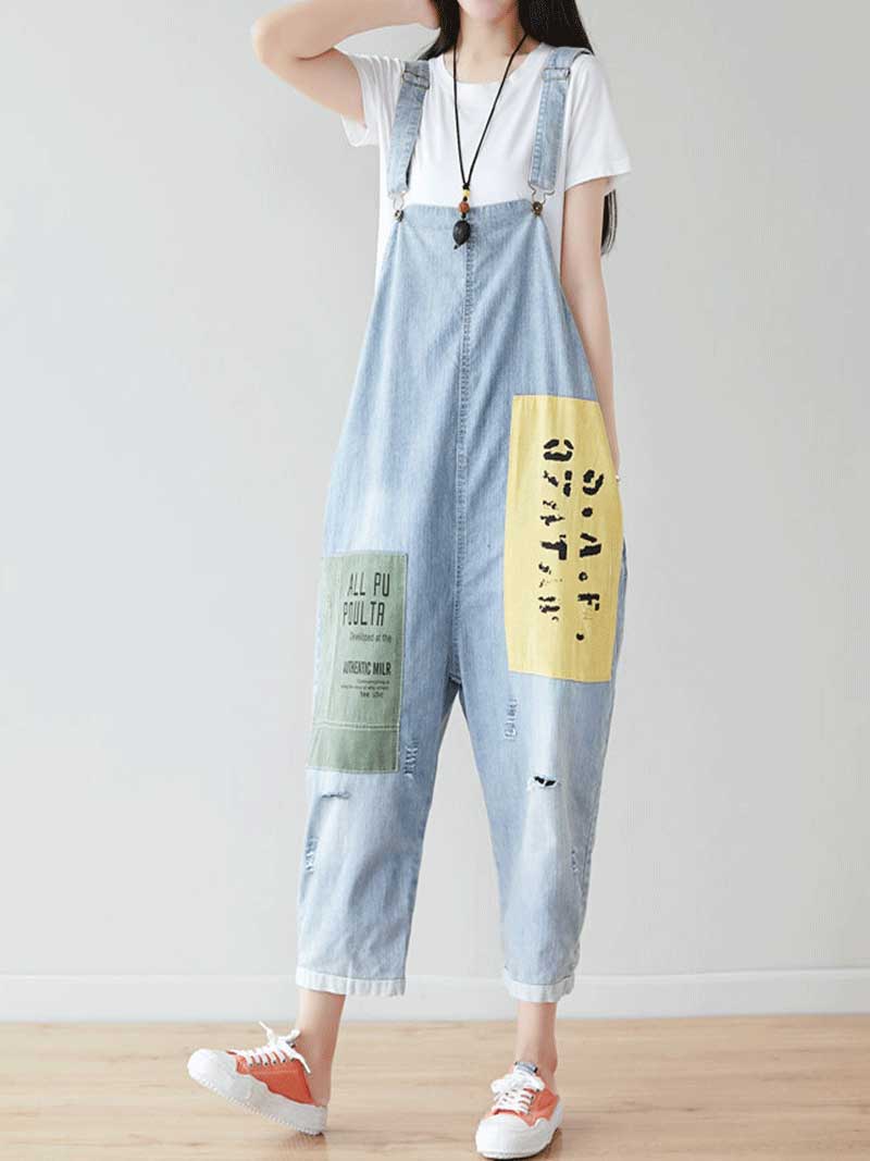 Believe in Your Flyness Adjustable Straps Denim Overall Dungarees - Image 3