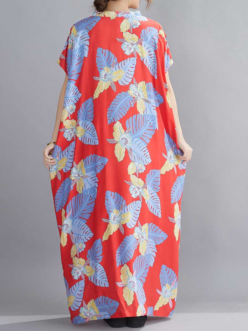Believe Your Self Leaf Printed Kaftan Dress - Image 2