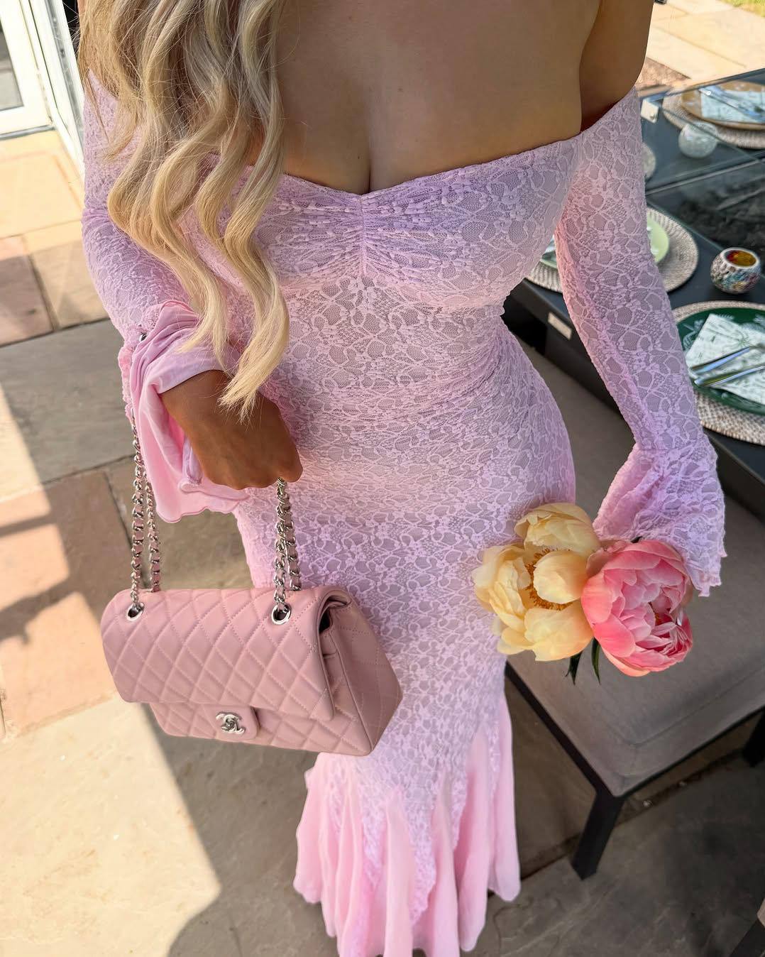 Bell Sleeve Strapless Lace Mermaid Dress - Image 10
