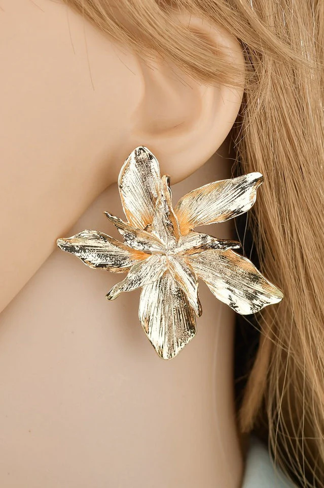 Big Flower Drop Dangle Earrings - Image 9