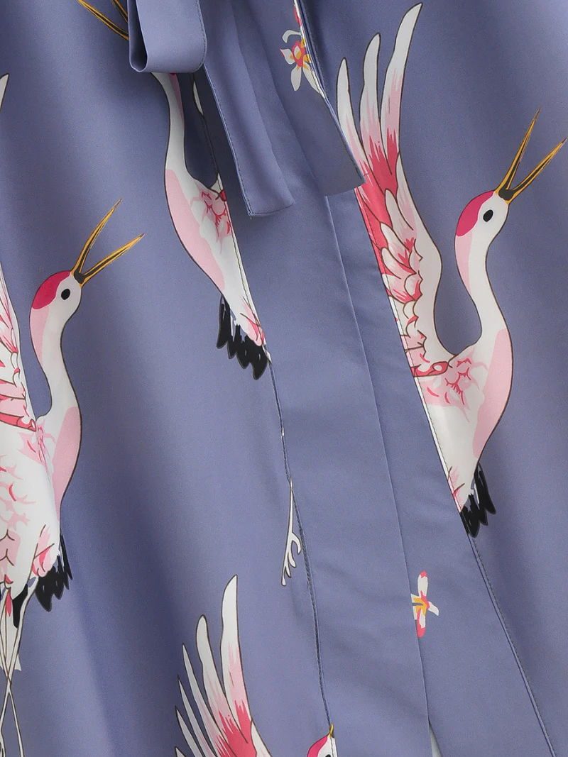 Bird Floral Long Kimono, beach cover up, long beach kimono - Image 5