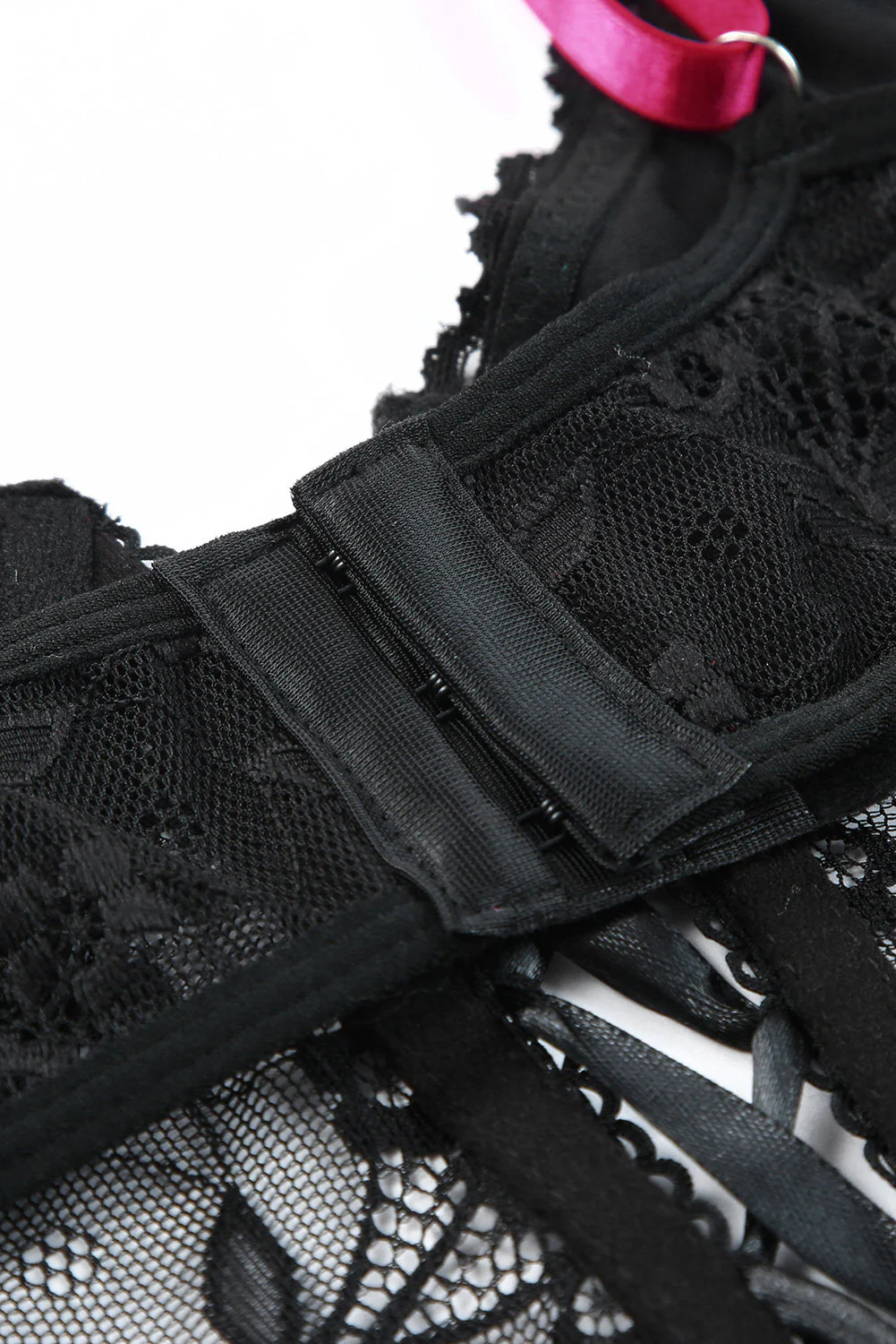 Black 2Pcs Lace-Up Bra And Thong Lingerie Set - Image 12