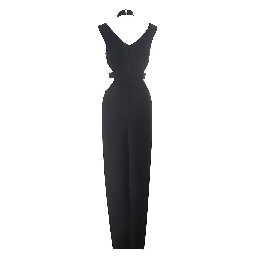Mesh Hollow Out BANDAGE MAXI Dress - Image 10