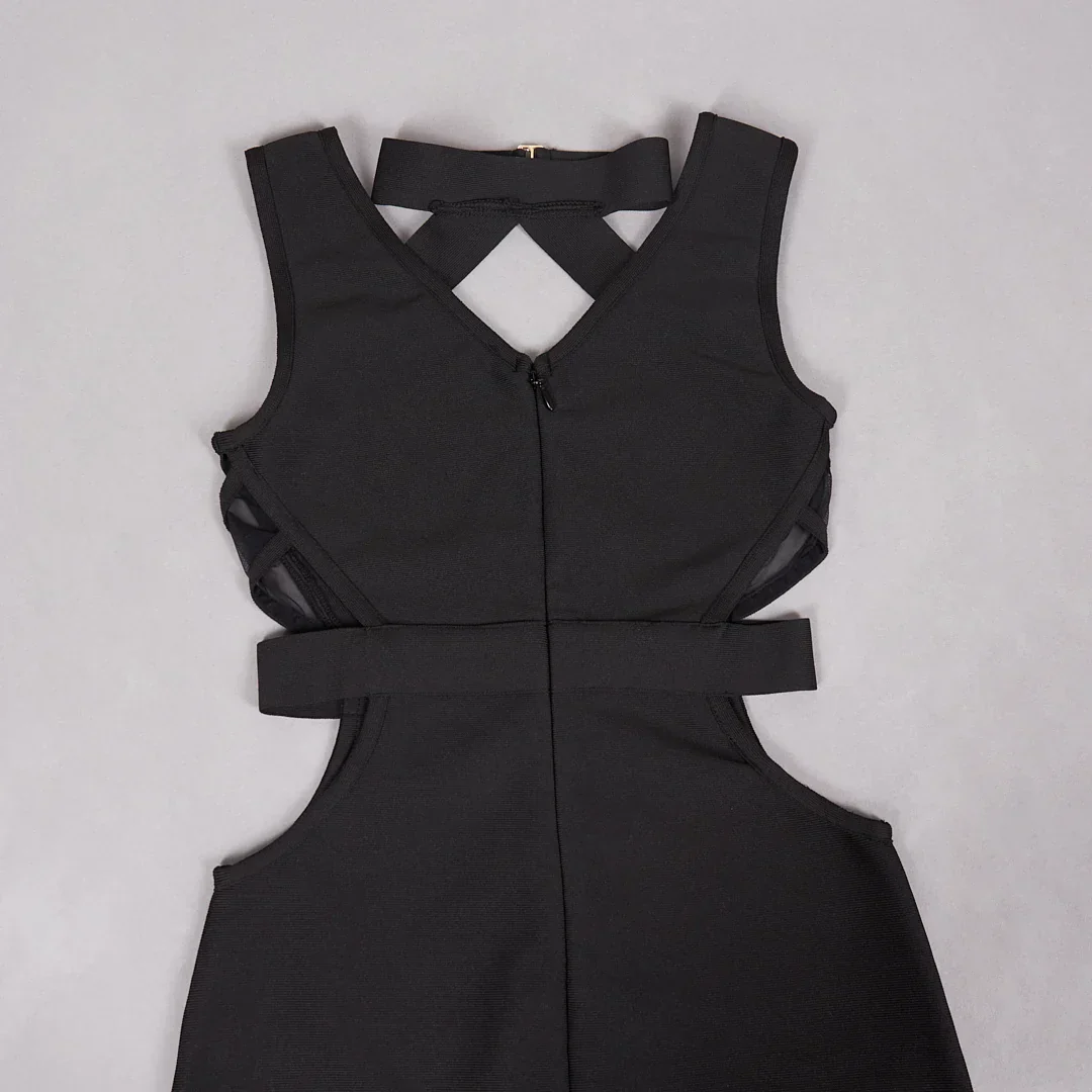 Mesh Hollow Out BANDAGE MAXI Dress - Image 11