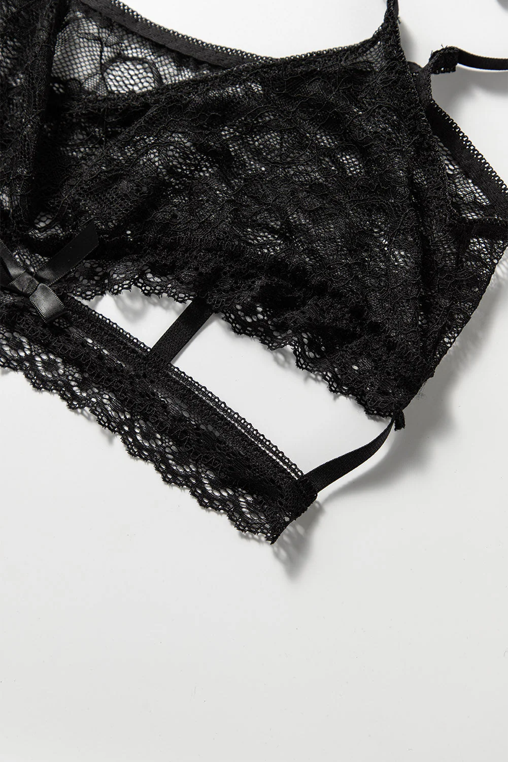 Black Lace Cage Garter Belt - Image 11