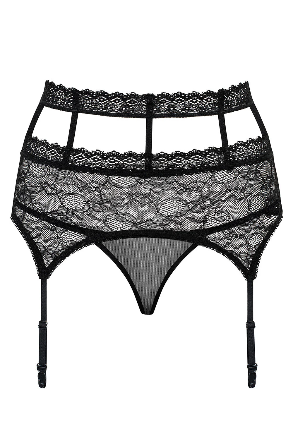 Black Lace Cage Garter Belt - Image 7