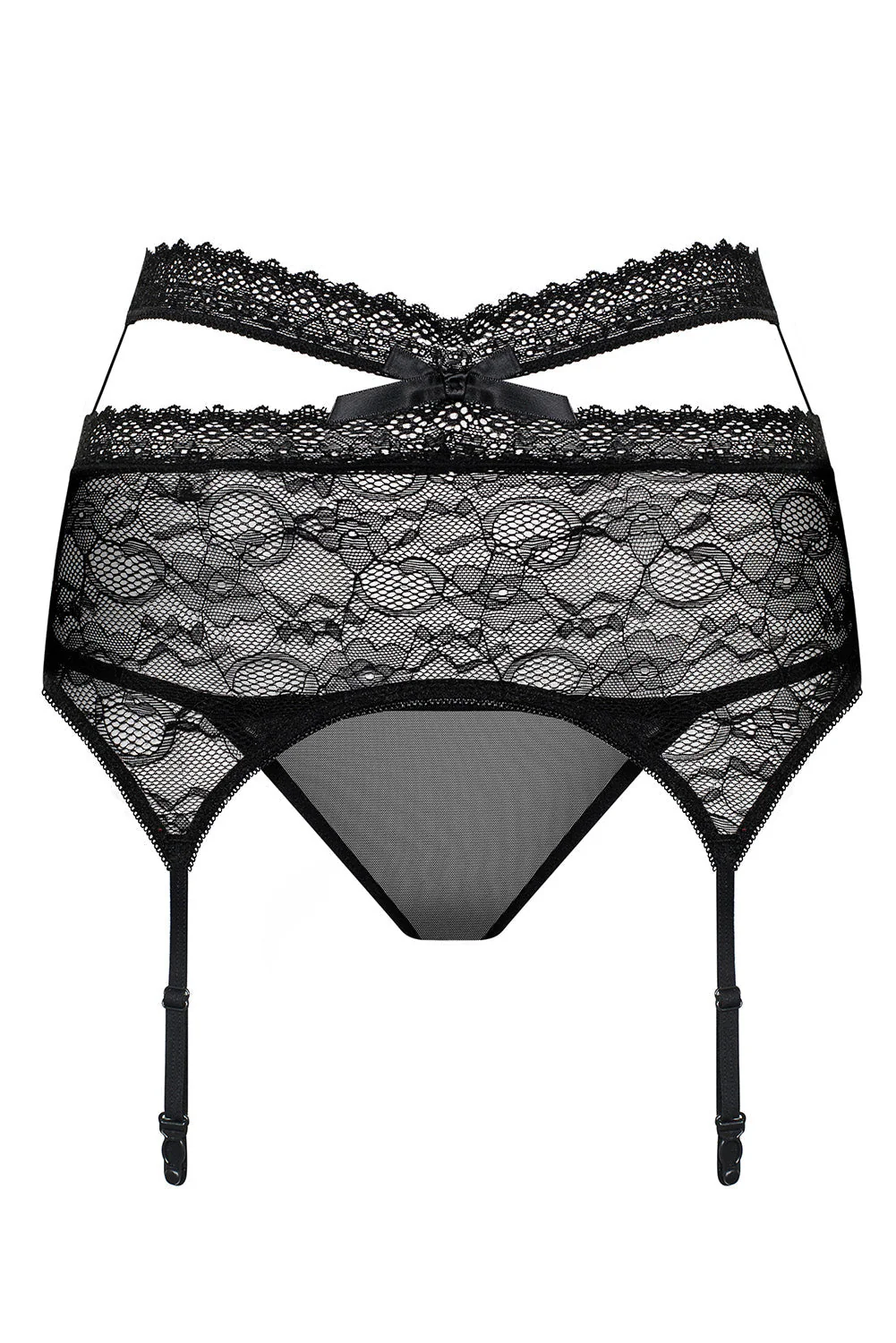Black Lace Cage Garter Belt - Image 8