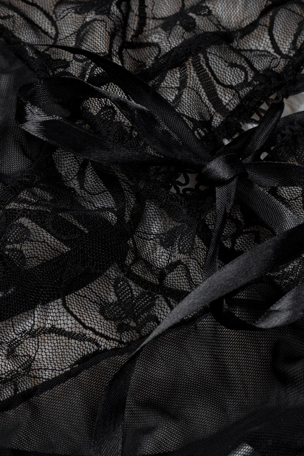 Black Lace Patchwork Halter Neck Backless Babydoll - Image 7