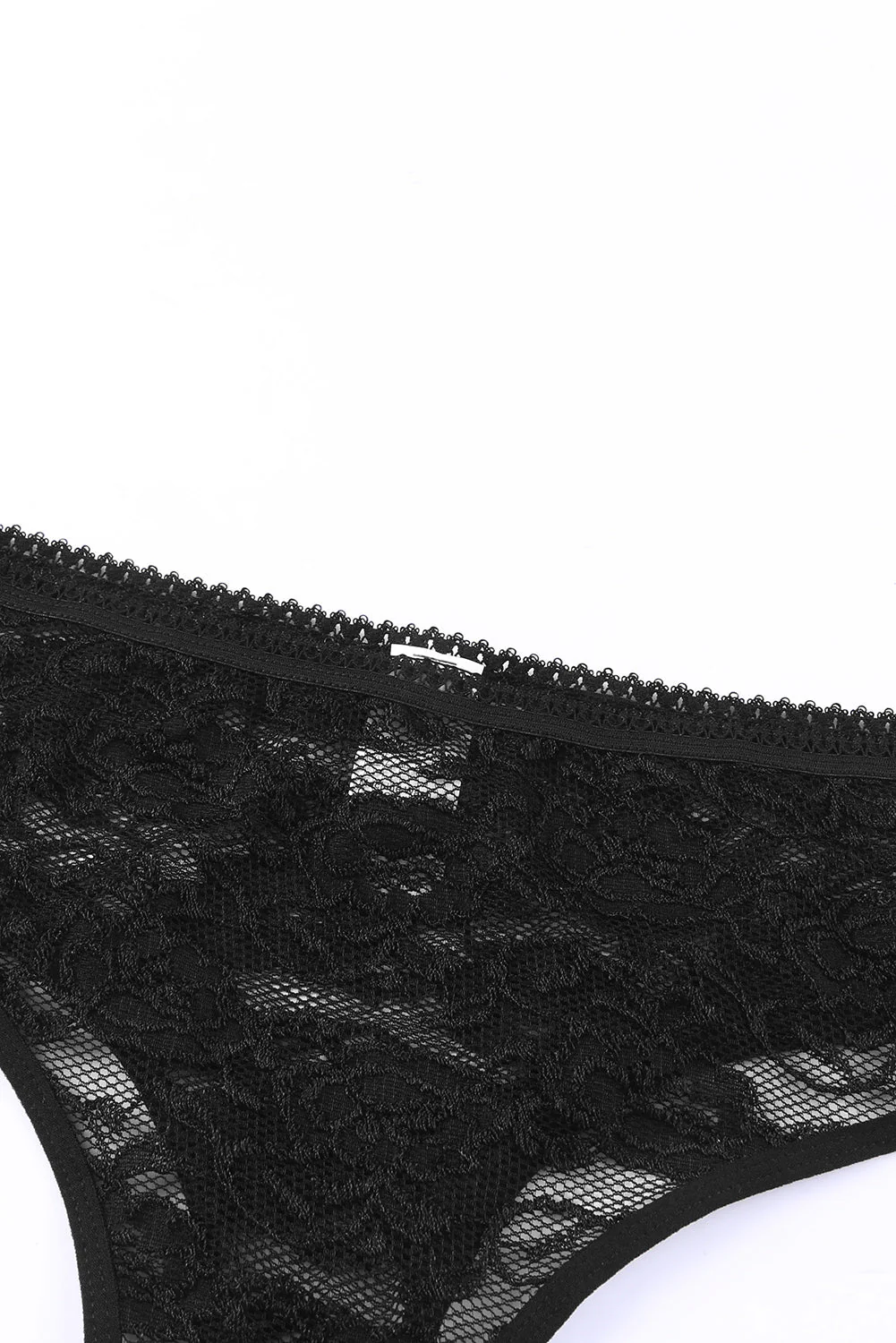 Black Soft Bone Lace Bustier Lingerie Set - Image 10