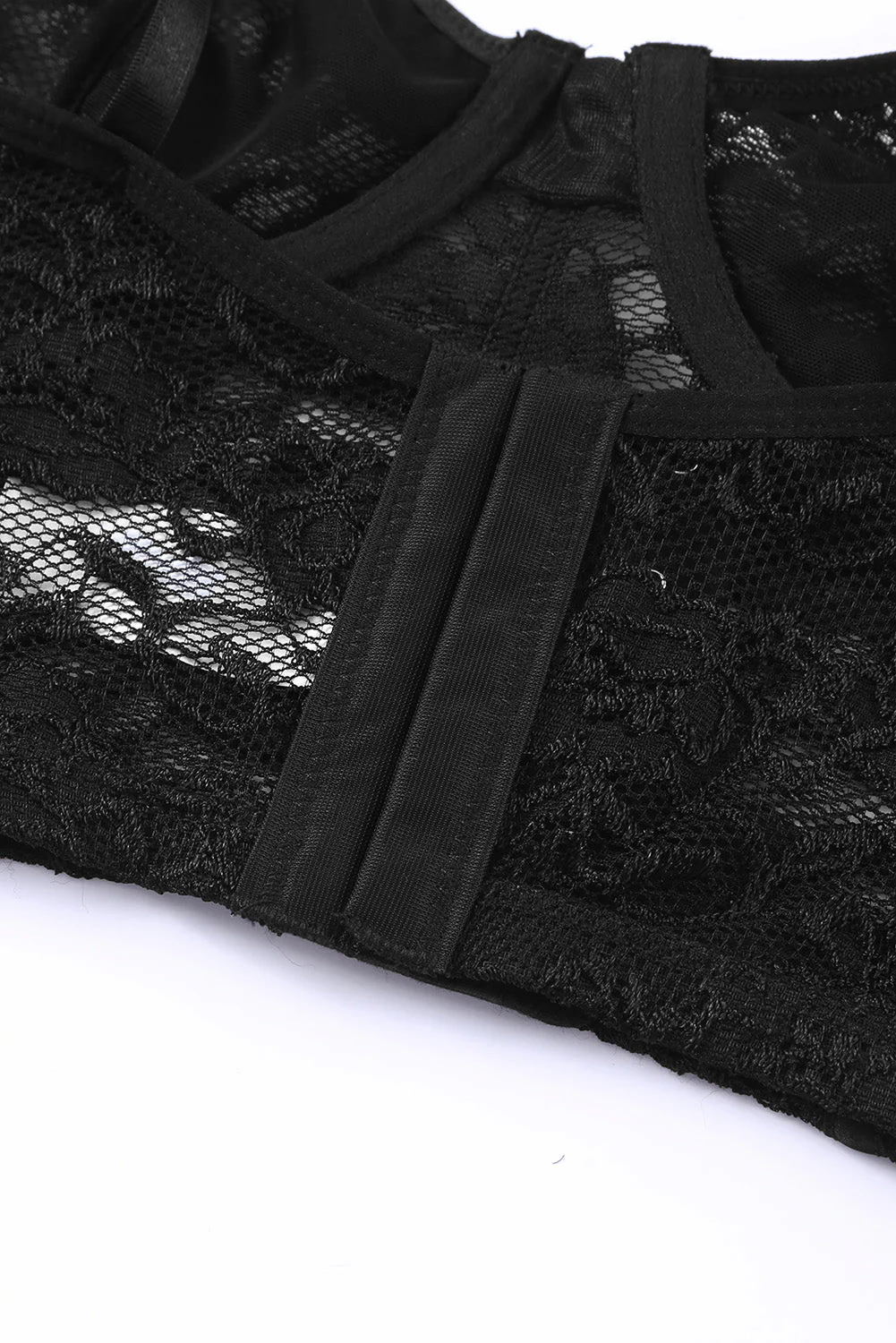 Black Soft Bone Lace Bustier Lingerie Set - Image 9