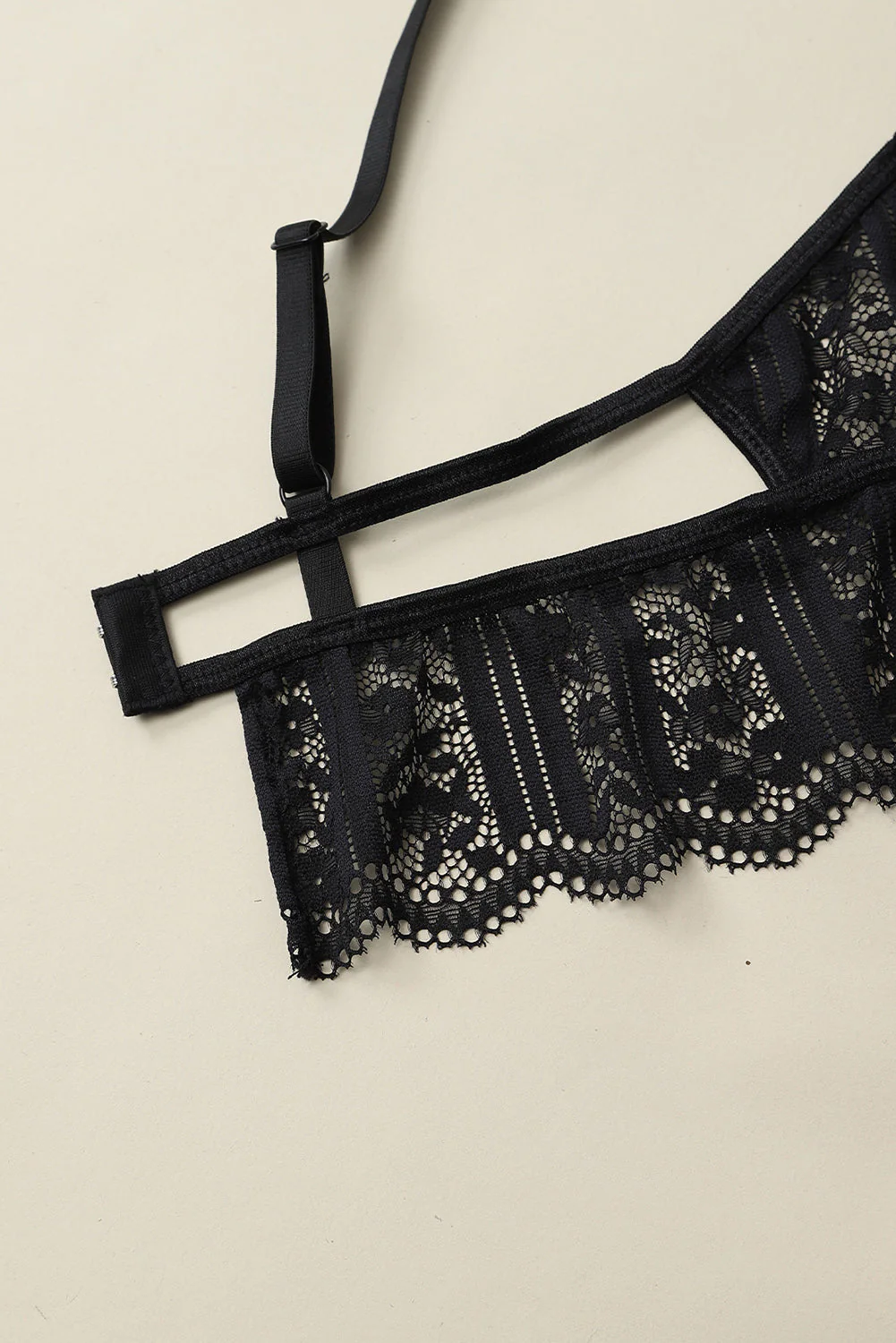 Black Spaghetti Strap Lace Bralette Set - Image 10