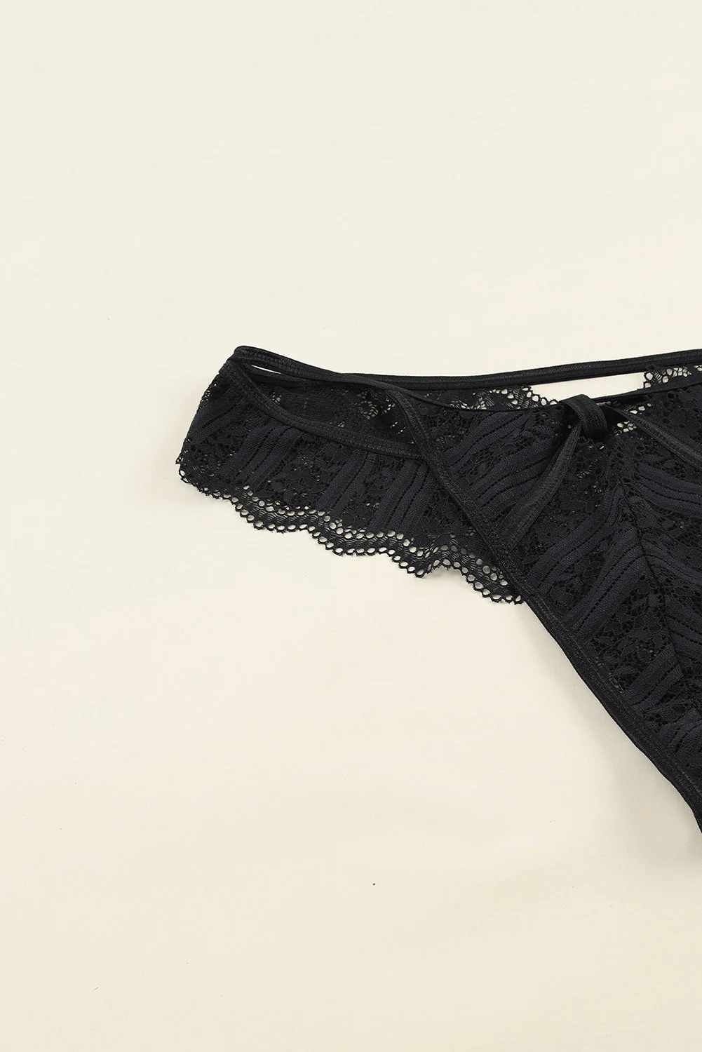 Black Spaghetti Strap Lace Bralette Set - Image 12
